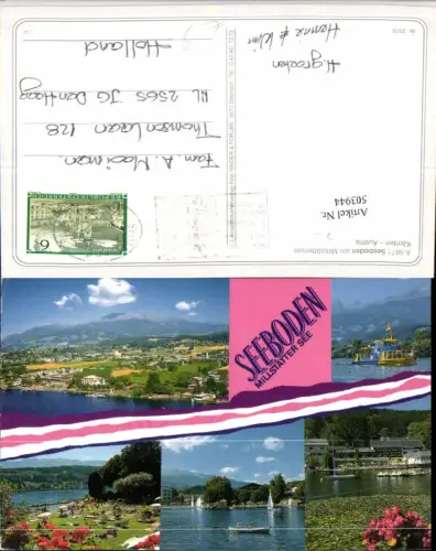 503944,Seeboden am Millstättersee Totale Strandbad Boot Mehrbildkarte