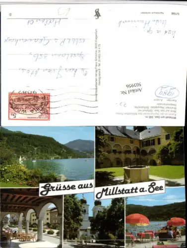 503956,Millstatt am See Stift Hauptplatz Brunnen Promenade Mehrbildkarte
