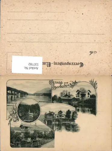 537782,tolle AK Gruß aus Seeboden Villa Baun Villa Pichler Villa Gross Millstättersee