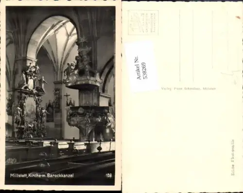 538269,Foto-AK Millstatt am See Barockkanzel Kirche