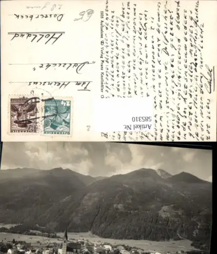 585310,Foto Ak Obervellach a. d. Tauernbahn m. Polinik