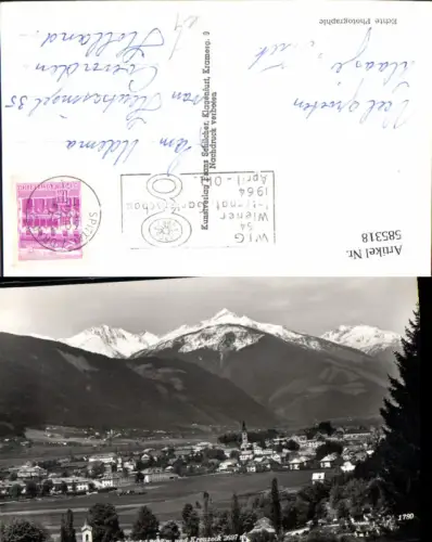 585318,Foto Ak Spittal a. d. Drau m. Salzkofel u. Kreuzeck