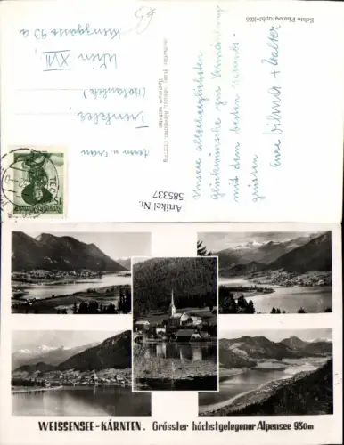 585337,Mehrbild Ak Weißensee Ansichten Kirche Ufer Techendorf