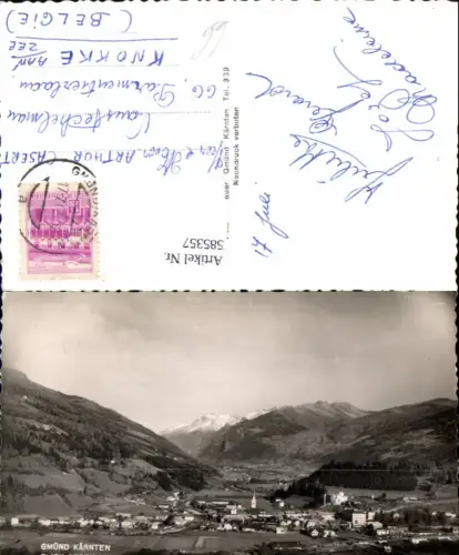 585357,Foto Ak Gmünd i. Kärnten Blick geg. Maltatal