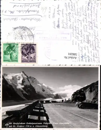 588281,Grossglockner Hochalpenstrasse Heiligenblut Parkplatz Oldtimer Auto Johannisberg
