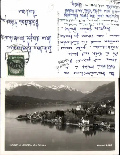 594705,Fliegeraufnahme Millstatt am Millstättersee