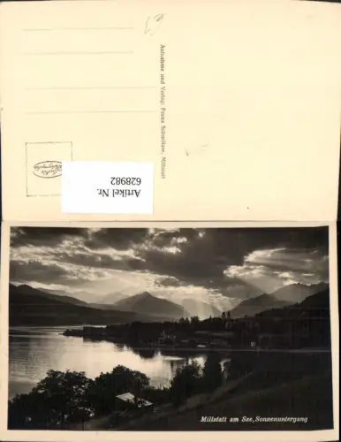 628982,Foto Ak Millstatt am See Sonnenuntergang