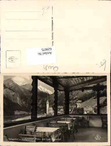 629075,Foto Ak Heiligenblut a. Großglockner v. Hotel Sonnenhof Kirche