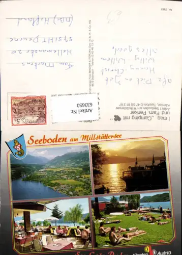 633650,Mehrbild Ak Seeboden a. Millstättersee Camping Fam. Penker