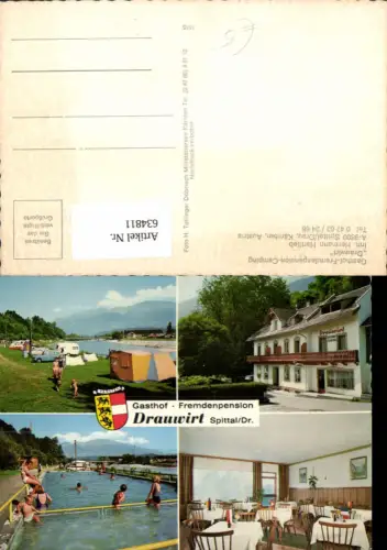 634811,Mehrbild Ak Spittal a. d. Drau Gasthof Camping Drauwirt