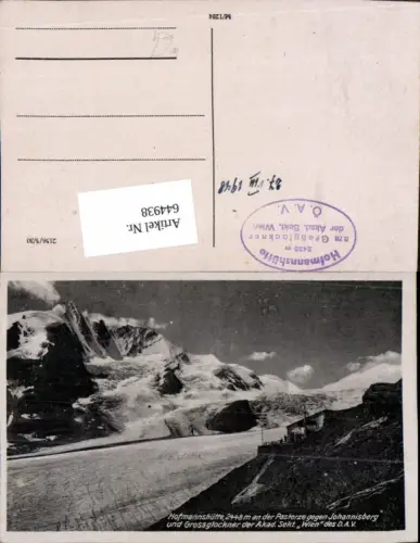 644938,Grossglockner Hochalpenstraße Heiligenblut Hofmannshütte Gletscher Pasterze