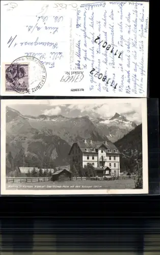 671609,Foto Ak Mallnitz Dorrek-Heim mit dem Ankogel