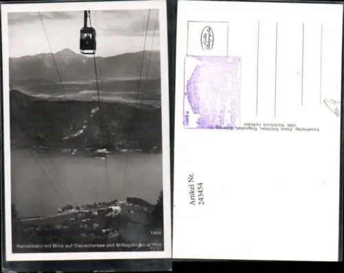 243454,Kanzelbahn Seilbahn Gondel m. Blick auf Ossiachersee u. Mittagskogel b. Annenheim