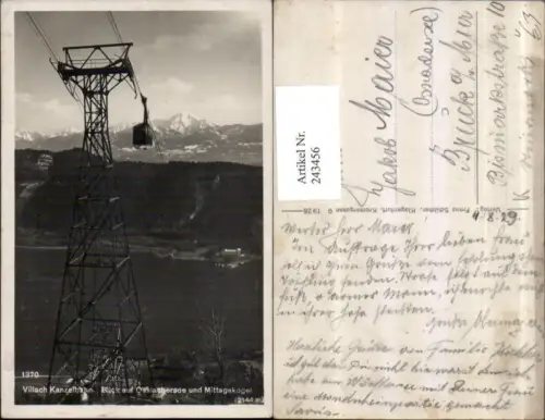 243456,Villach Kanzelbahn Seilbahn Blick auf Ossiachersee u. Mittagskogel pub Franz Schilcher 1370