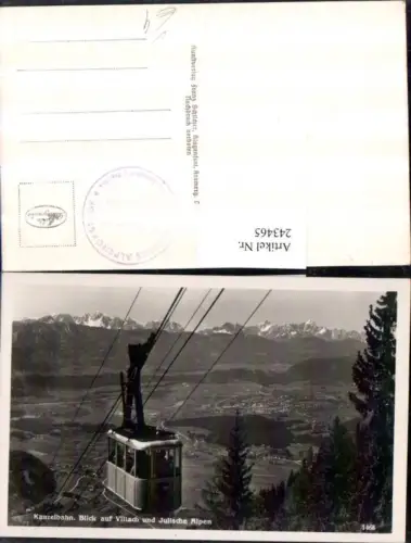 243465,Kanzelbahn Seilbahn Blick auf Villach u. Julische Alpen pub Franz Schilcher 1468