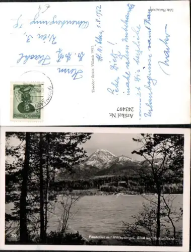 243497,Faakersee m. Mittagskogel Blick auf d. Sandbank Partie
