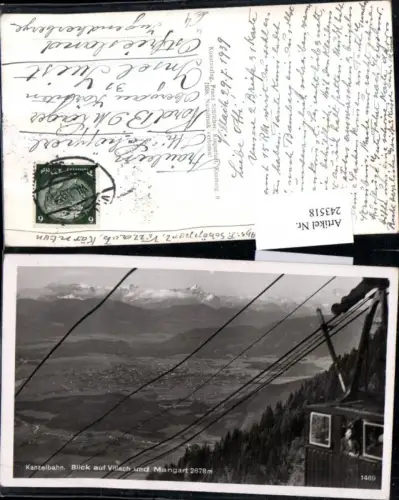 243518,Kanzelbahn Seilbahn Blick auf Villach u. Mangart pub Franz Schilcher 1469