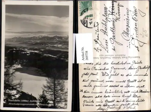 269738,Kanzelhöhe Ausblick Hirschensprungpromenade Ossiachersee Hochobir b. Treffen pub Franz Schilcher 1940