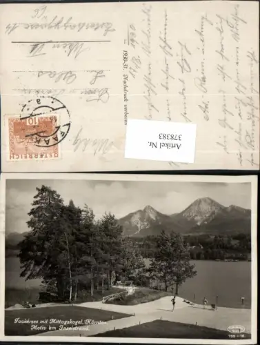 378383,Faakersee See b. Faak m. Mittagskogel Inselstrand Bergkulisse