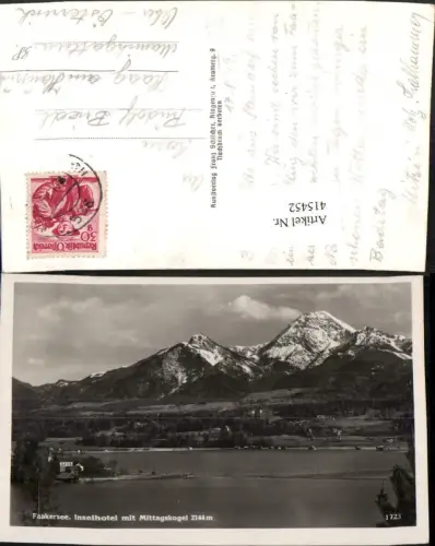 415452,Faakersee See b. Faak Inselhotel m. Mittagskogel Bergkulisse pub Franz Schilcher 1723