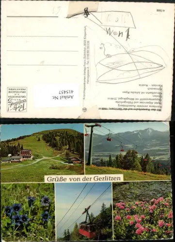 415457,Gerlitzen Kanzelbahn Seilbahn Hotel Alpenrose Enzian Mehrbildkarte