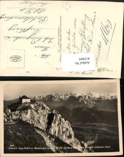 415464,Villacher Alpe Bleiberger Knappenkirche Kapelle b. Bad Bleiberg Bergkulisse