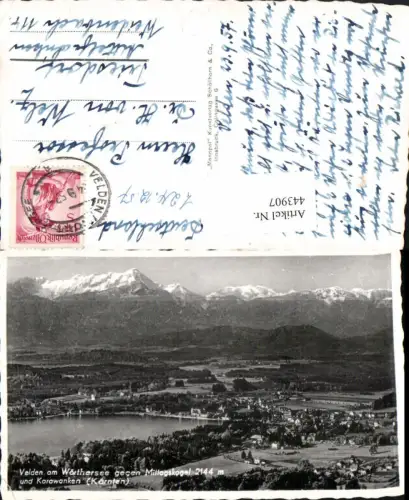 443907,Velden am Wörthersee Totale geg. Mittagskogel Bergkulisse