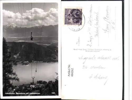 484262,Annenheim am Ossiachersee Kanzelbahn Seilbahn pub F. Schilcher 1466