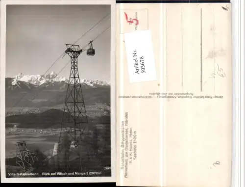 503678,Kanzelbahn Seilbahn m. Blick auf Villach Bergkulisse