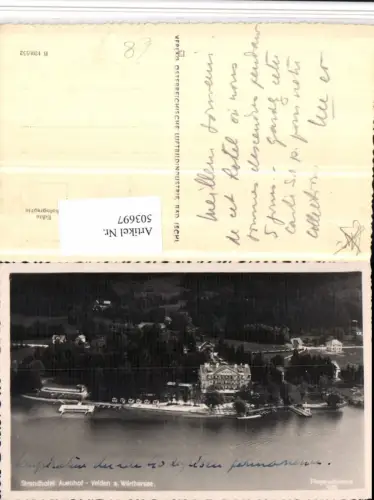 503697,Velden am Wörthersee Strandhotel Auenhof Fliegeraufnahme 1936