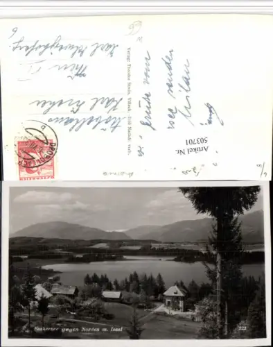 503701,Faakersee See b. Faak geg. Norden m. Insel Bergkulisse