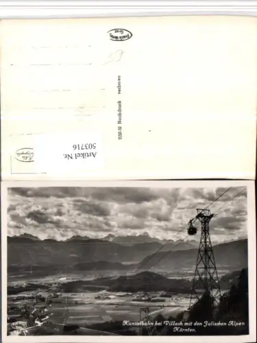 503716,Kanzelbahn Seilbahn b. Villach m. Julische Alpen Bergkulisse
