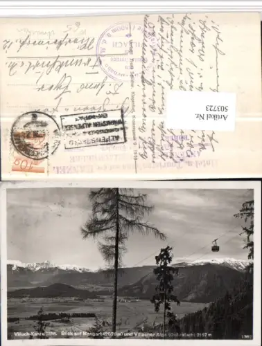 503723,Kanzelbahn Seilbahn b. Villach m. Mangart Bergkulisse