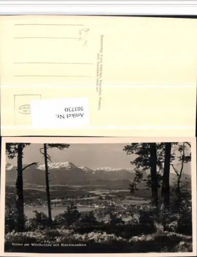 503730,Velden am Wörthersee Totale Bergkulisse pub F. Schilcher 184