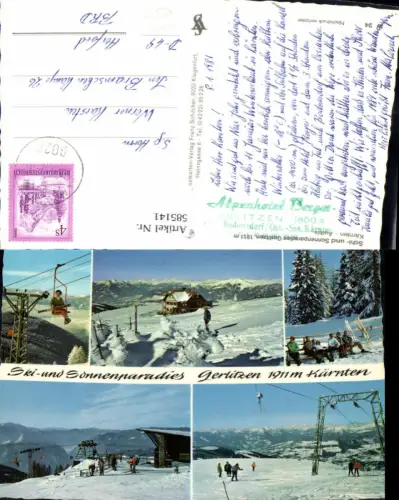 585141,Mehrbild Ak Gerlitzen Wintersport Sessellift Treffen am Ossiacher See