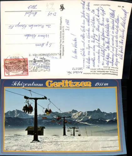 585172,Gerlitzen Sessellift Wintersport Treffen am Ossiacher See