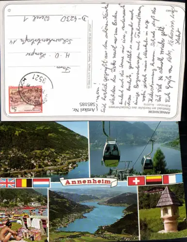 585185,Mehrbild Ak Annenheim Kanzelbahn Seilbahn Gondel Strandbad Treffen am Ossiacher See