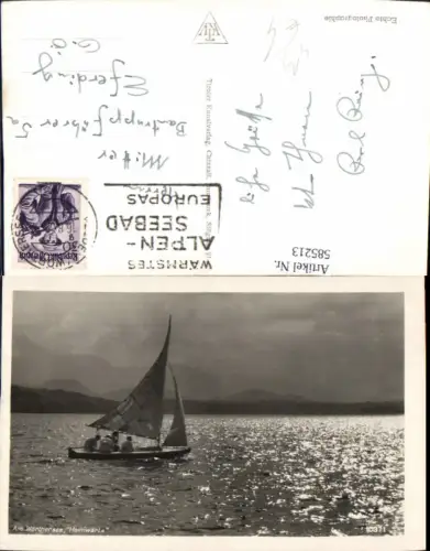 585213,Foto Ak Am Wörthersee Heimwärts Segeln Segelboot Velden