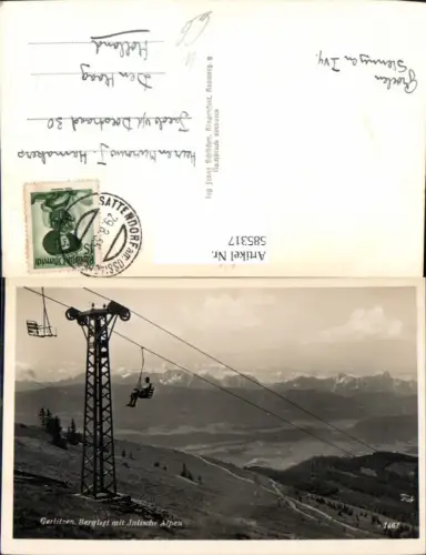 585317,Foto Ak Gerlitzen Berglift m. Julische Alpen Sessellift Annenheim Treffen am Ossiacher See