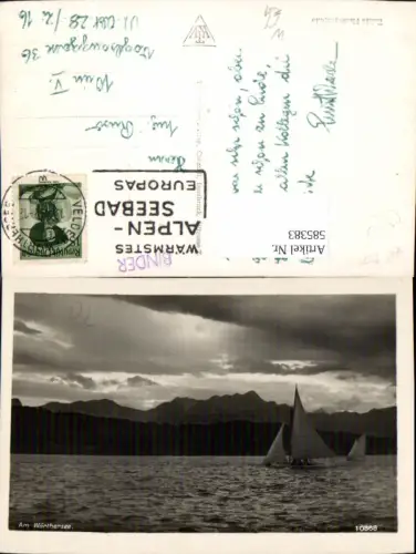 585383,Foto Ak Am Wörthersee Segeln Segelboot Boot Velden am Wörther See