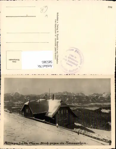 585385,Foto Ak Pöllinger Hütte Blick geg. d. Karawanken b. Treffen am Ossiacher See