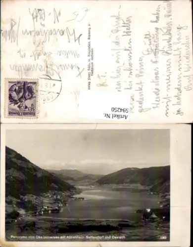 594250,Foto Ak Panorama v. Ossiacher See m. Annenheim Sattendorf u. Ossiach