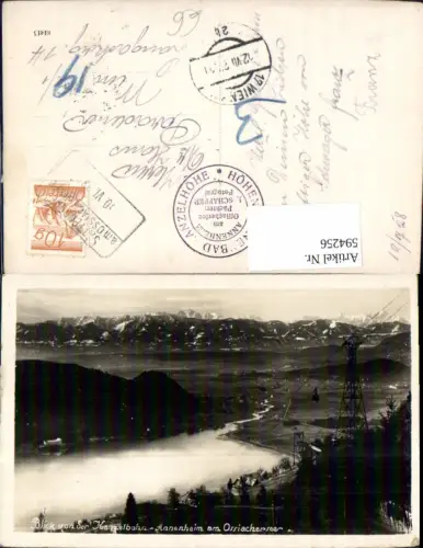 594256,Foto Ak Blick v. d. Kanzelbahn Annenheim Ossiacher See Seilbahn