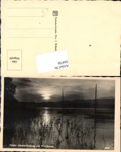 594708,Foto Ak Velden Abendstimmung a. Wörthersee