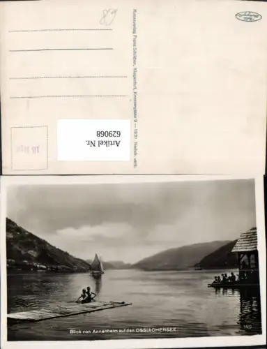 629068,Foto Ak Blick a. Annenheim a. d. Ossiachersee Segelboot