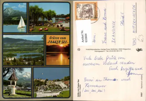 633604,Mehrbild Ak Faaker See Bildstock Segelboot Faak am See Finkenstein am Faaker See