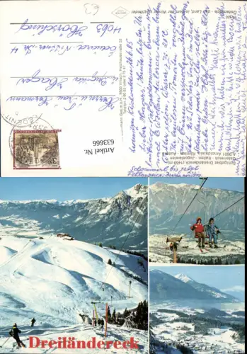633666,Mehrbild Ak Schigebiet Dreiländereck Arnoldstein Wintersport