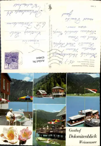 634841,Mehrbild Ak Stockenboi Gasthof Dolomitenblick Weissensee Schiff Ruderboot