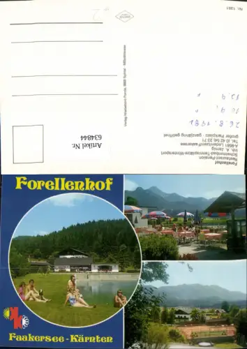 634844,Mehrbild Ak Ledenitzen Faakersee Forellenhof