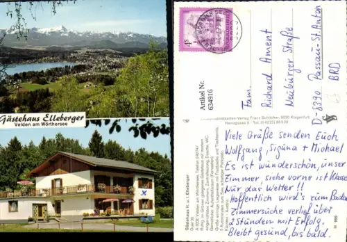 634916,Mehrbild Ak Velden a. Wörthersee Gästehaus Elleberger